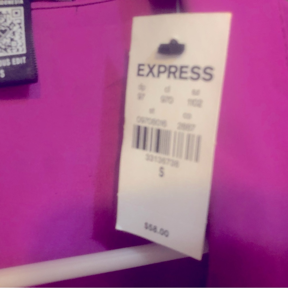 NWT NEW Express Portofino Shirt size Small pink/purple color blend Silky - Picture 4 of 7